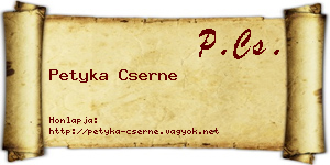 Petyka Cserne névjegykártya